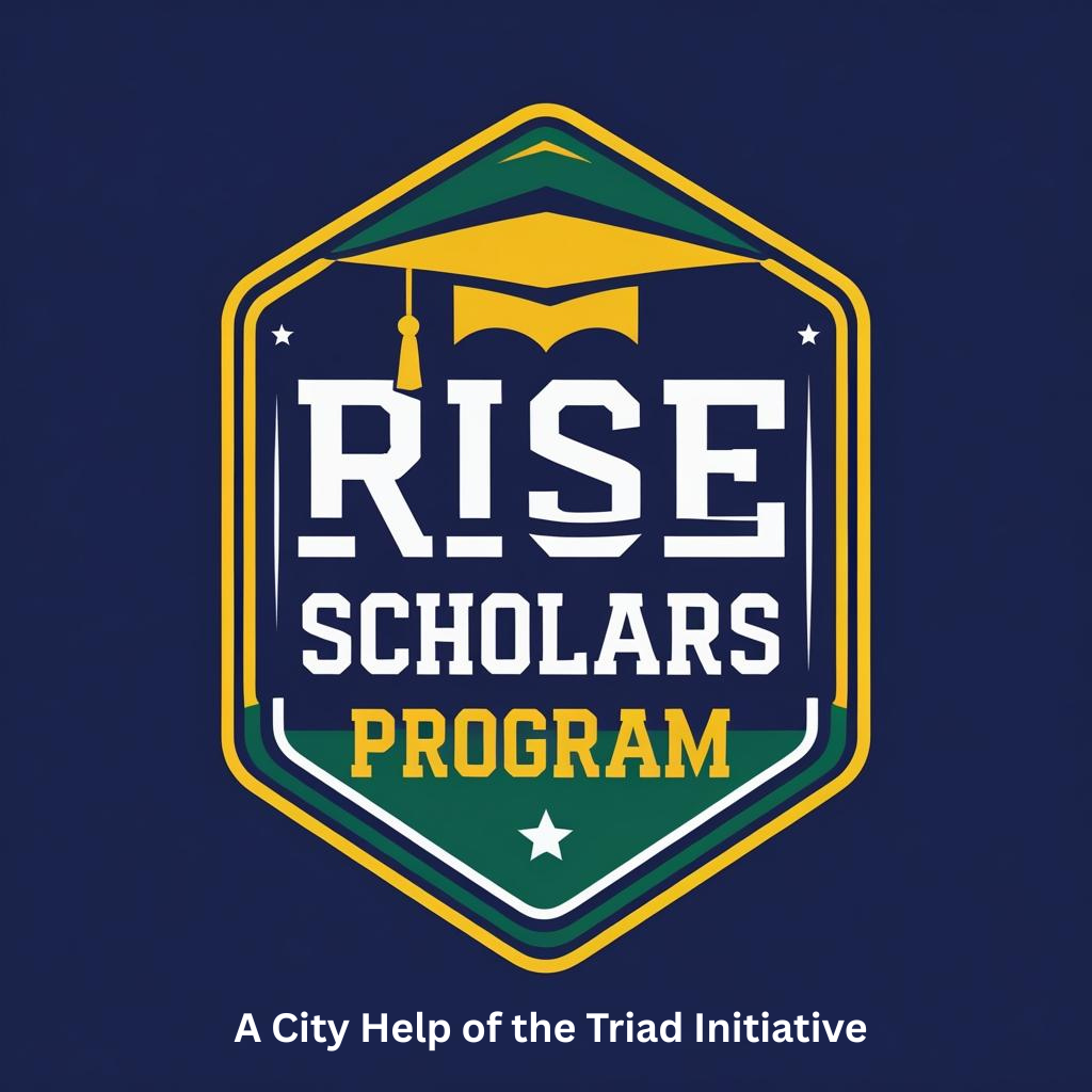 RISE Scholars Program banner: Reaching, Inspiring, Serving, Excelling — Advancement Through Education